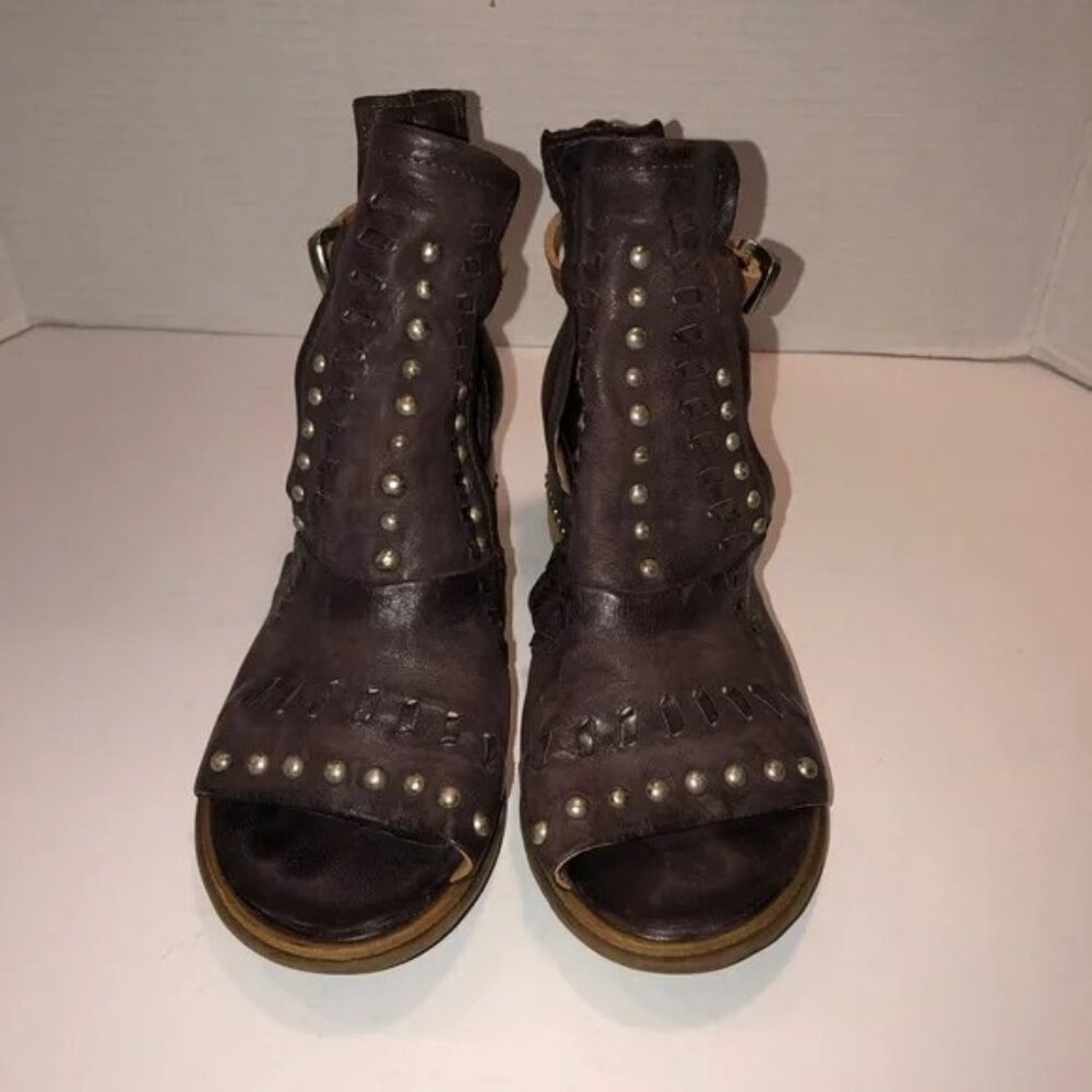 A.S.98 x Free People Brown Studded Nora Fair Winds Cage Sandals Shoes sz 36 - Picture 2 of 6